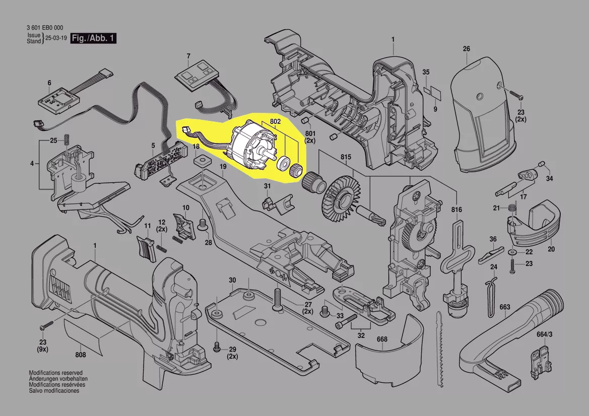 Moteur à commutation électronique 18 V réf. 1 607 000 EW9 BOSCH